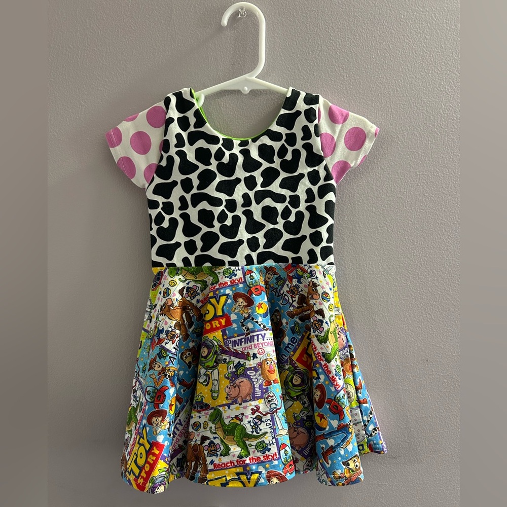 Toy Story Themed Dress with Cow Print and Polka Dots 18m